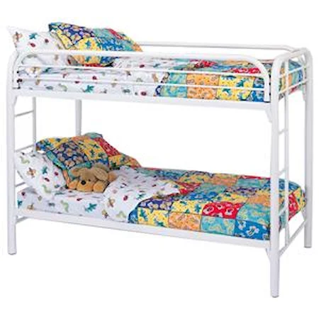Twin Over Twin Bunk Bed with Built-In Ladders